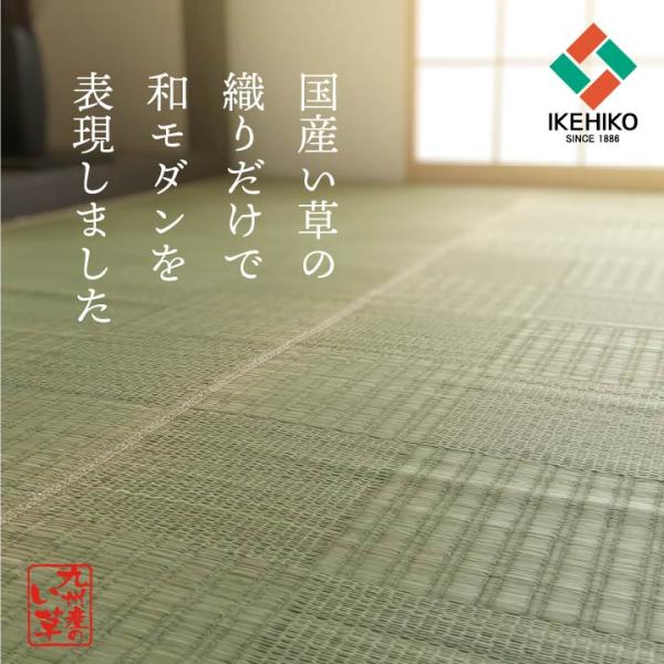 純国産 い草 上敷き カーペット 格子柄 江戸間3畳 約174×261cm カーペット 花ござ い草 イケヒコ 1080230010302 +25