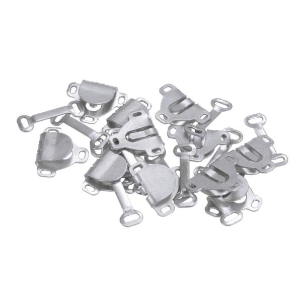 Kozelo 20個 ミシンフックとアイクロージャー 16mm x 13 mm 銅製 ブ ラ ズボン 衣類 DIYに使用 シルバートーン