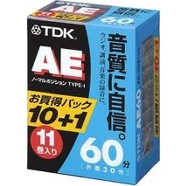 TDK オーディオカセットテープ AE 60分11巻パック AE-60X11G : アップ