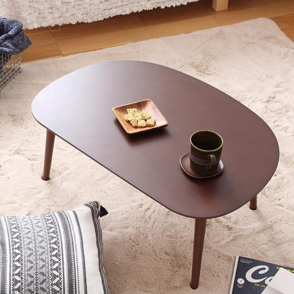 【商品名】　岩附 ローテーブル ミニ 木製 キッズ 子供用 オーバル 楕円 幅60×奥行40×高さ32cm ブラウン IW-3010BR 【商品説明】　・[サイズ]本体:幅60×奥行40×高さ32cm・[材質]天板:天然木化粧繊維板(アッシ...