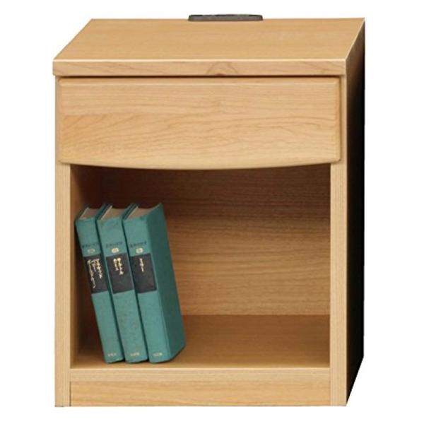 【商品名】　大川家具 幅38.9cm コンセント付き ナイトテーブル サイドテーブル ナチュラル 【商品説明】　・大川 【サイズ】　高さ : 40.00 cm　横幅 : 50.00 cm　奥行 : 50.00 cm　重量 : 　※梱包時のサ...