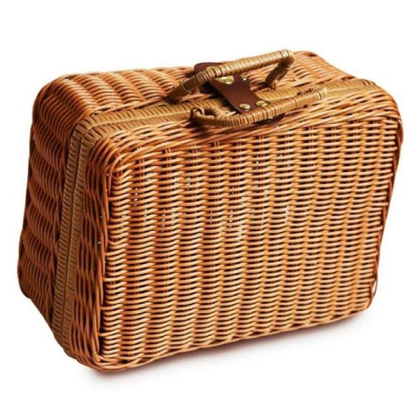 【商品名】　神話広場 ピクニック バスケット 手 持ち サイズ フタ 蓋 付き 旅行 行楽 花見 遠足 籠 かご 22 × 16 × 10cm 【商品説明】　・?W???G???[?A????i?A???[??A?s?N?j?b?N????...