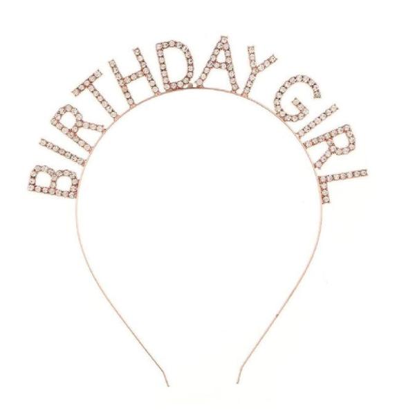 バースデイ カチューシャ 誕生日 ヘアバンド きらきら Birthday お祝い パーティー (Gold)