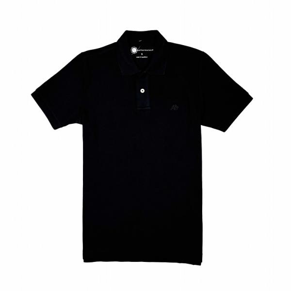 エアロポステール AEROPOSTALE メンズ Men's 半袖 ピケ 鹿の子 ポロシャツ Tonal A87 Logo Pique Polo ブラック Black