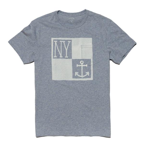 ジェイクルー J.Crew 半袖Tシャツ New York anchor T-shirt ヘザーカリビアン Heather Caribbean