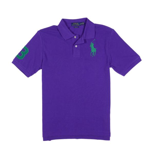 ポロ ラルフローレン POLO RALPH LAUREN ボーイズ BOYS 半袖 ポロシャツ ビッグポニーBig Pony Cotton Mesh Polo Shirt パープル Purple Rage