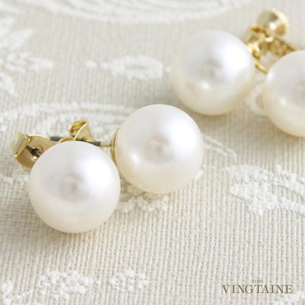ピアス イヤリング スワロフスキーパール 12mm チタンポスト 一粒