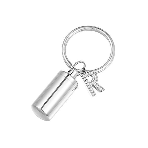 アルファベットR カプセル ボトル メモリアル ペンダント