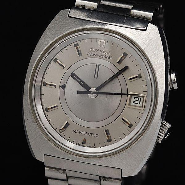 オメガ シーマスター デイト シルバー文字盤 AT 極上 希少アンティーク
