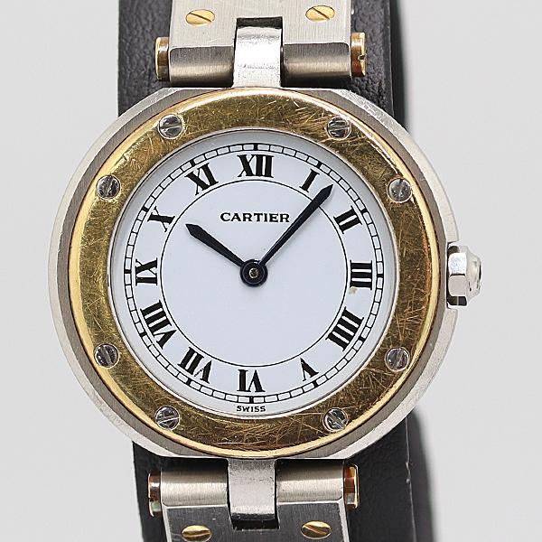 カルティエ サントスラウンド SS/YG 稼働品 デッドストック級 国際永久保証書付 カルティエ サントスラウンド QZ