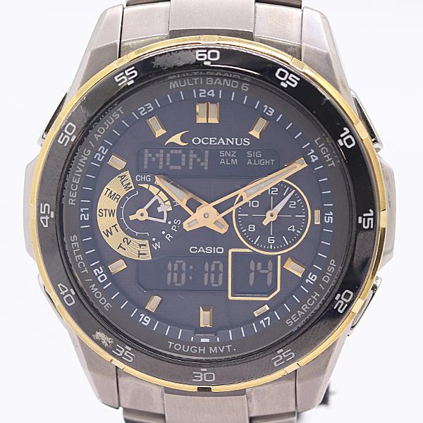 カシオCASIOOCEANUS 電波ソーラー OCW-T400 正常稼働品 新品同様 箱付 稼働 カシオ オシアナス OCW-T400 電波ソーラー グレー