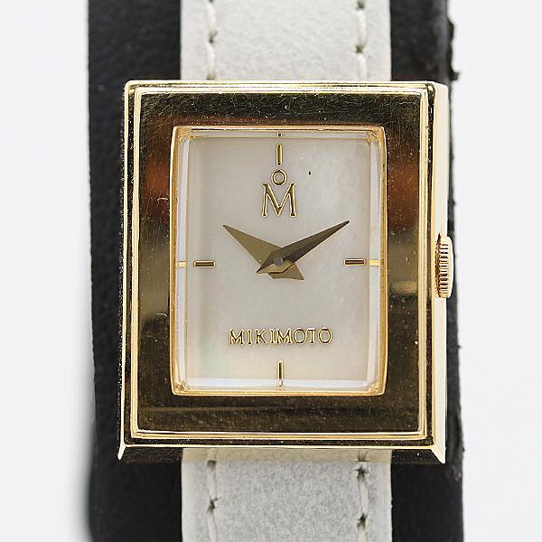 美品 稼働 箱付 ミキモト マルチフォーム パールウォッチ QZ シェル