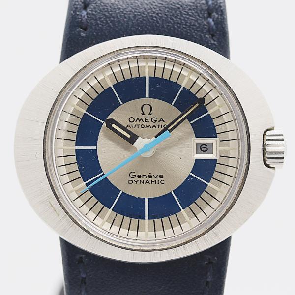 U*E様 OMEGA ジュネーブ ダイナミック ブルー文字盤 オートマチック 稼 保付 オメガ ジュネーブ ダイナミック AT/自動巻 シルバー/ブルー文字