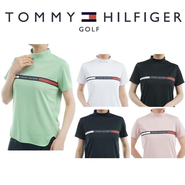 トミーヒルフィガー ゴルフレディース ラインロゴ 半袖モックネックシャツ TOMMY HILFIGER  THLA532 2025年春夏モデル