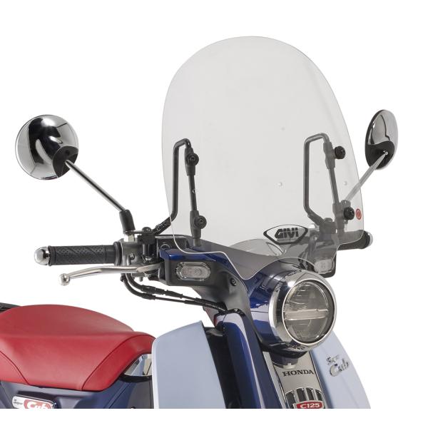 GIVI 1168A スクリーン＆ステーセット スーパーカブ C125 M222 GIVI（ジビ） バイク スクリーン ホンダ カブ C125 ラージスクリーン