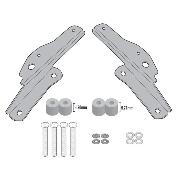 トライアンフ タイガー900 モノキー / モノロックケース用リアキャリアE251 M5 M7 M8A M8B M9A M9B (別売）のモノキープレートでモノキーケース取り付けモノロックケースに付属のベースプレートかM5M M6M (別売...