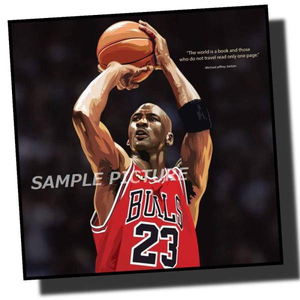 マイケル・ジョーダン シカゴ・ブルズ デザインC NBA プロバスケットボール 海外スポーツアートパネル 木製 壁掛け インテリア ポスター