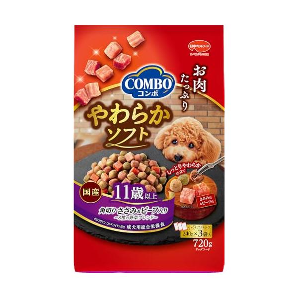 コンボドッグ やわらかソフト 11歳以上 角切りささみ・ビーフ 野菜