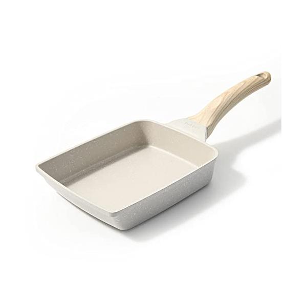 CAROTE カローテ 卵焼き フライパン 14*18cm IH・ガス火対応 PFOA PFOS フリー 卵焼き器 マーブルコート スルスルすべる くっつきにくい お手入れが