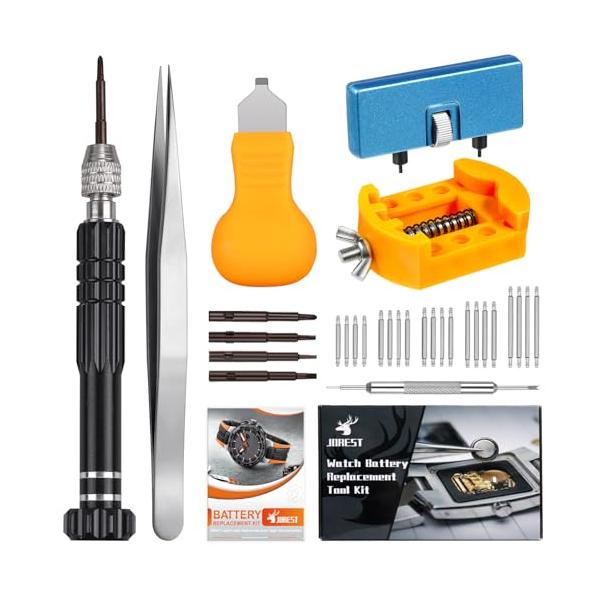 【JOREST】腕時計 電池交換 工具、時計工具セット、 時計バンド/ベルト 交換工具、時計の裏蓋オープナー、 時計修理、時計アクセサリー、時計 裏蓋