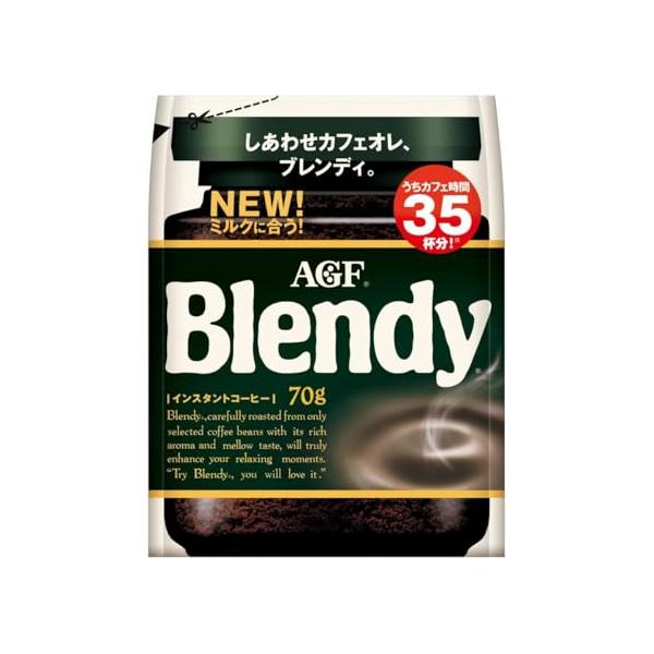 AGF ブレンディ 袋 【 インスタントコーヒー 】【 水に溶けるコーヒー 】【 カフェオレ 好きに 】【 詰め替え 】 70グラム (x 1)