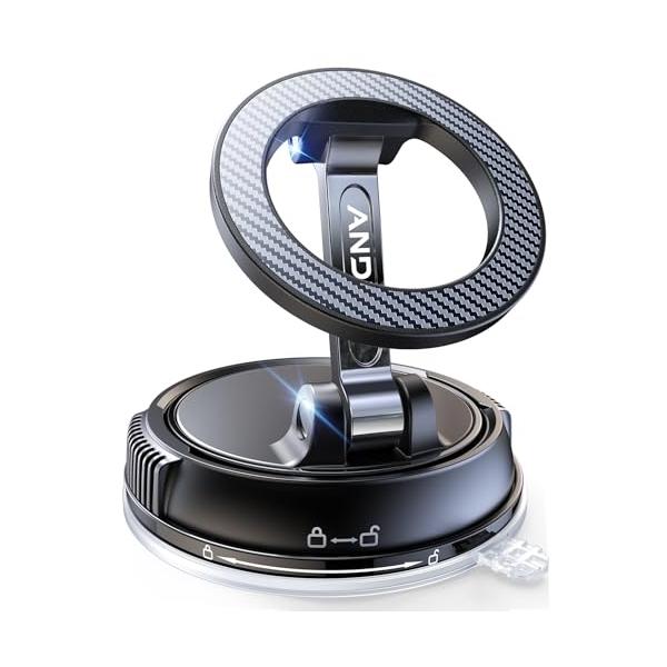 スマホホルダー 車 マグネット【真空ゲル吸盤+磁力の最強コンビ】 車 スマホスタンド 安定性 Mag-safe 車載 24×N55磁石 超 カー用品 車載スマホホル