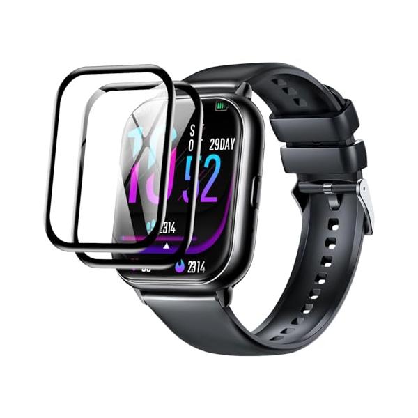 【2枚セット】用 スマートウォッチ 1.85 / 1.9 / 1.91 / 1.96 / 2.0 インチ 保護フィルム PET複合素材の採用 3D曲面 カバー 全面保護 24時間自動修復