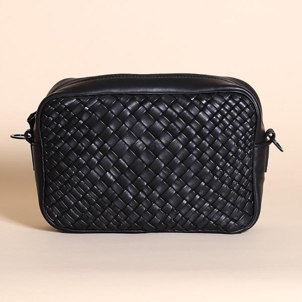Falorni ファロルニ ショルダーバッグ 編み込み メッシュ ブラック 黒