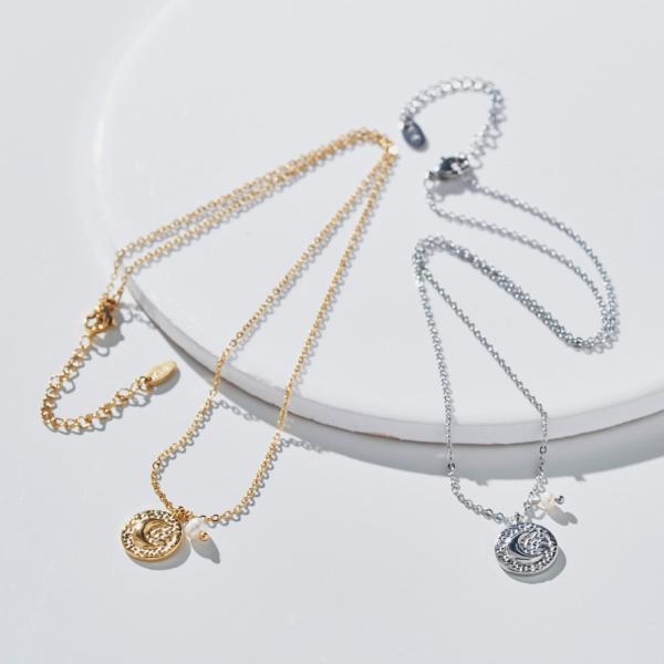 ネックレス 18k 18金 ホワイトゴールド コーティング 金属アレルギー 対応 ステンレス シンプル チェーン 上品 アクセサリー レディース ジュエリー vi-1980