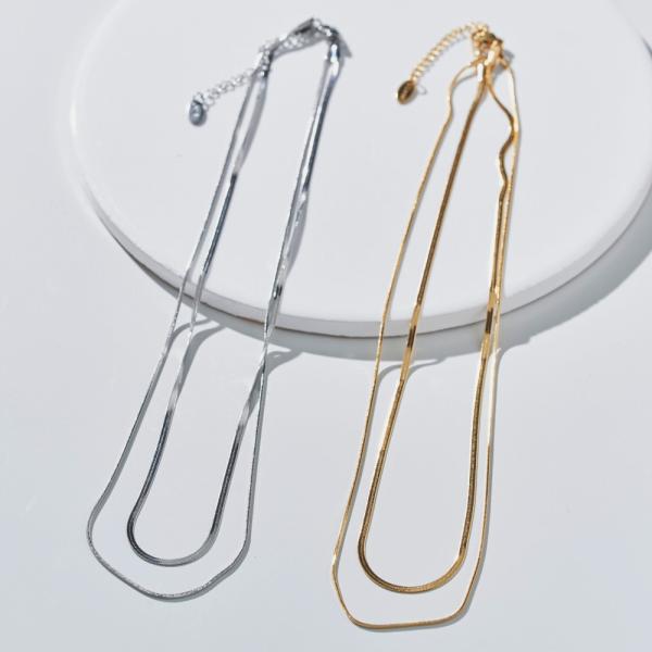 ネックレス 18k 18金 ホワイトゴールド コーティング 金属アレルギー 対応 ステンレス シンプル チェーン 上品 アクセサリー レディース ジュエリー vi-1984