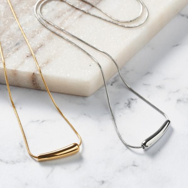 ネックレス 18k 18金 ホワイトゴールド コーティング 金属アレルギー 対応 ステンレス シンプル チェーン 上品 アクセサリー レディース ジュエリー vi-2003