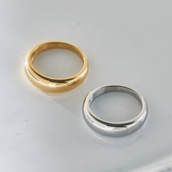 リング 指輪 金属アレルギー対応 18K コーティング レディース ゴールド シルバー サージカルステンレス シンプル 大人 重ね付け vi-2046