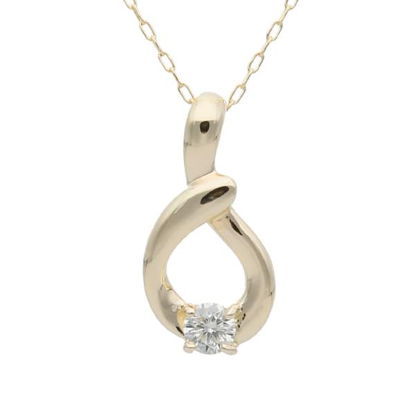 天然ダイヤモンド 一粒 ネックレス 0.05ct K10 イエローゴールド レディース ペンダント GIAレポート(品質保証書)付き 爆買