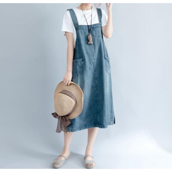 ワンピース デニム ジャンパー スカート レディース きれいめ 40代 50代 フレアー ab0081 ab0081visage souriant fine! 通販 Yahoo