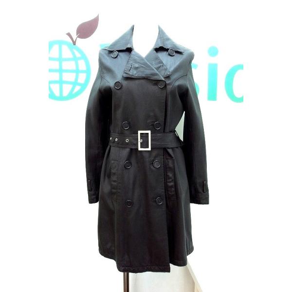 MORGAN モルガン ラムレザー トレンチコート 36 ダークブラウン  