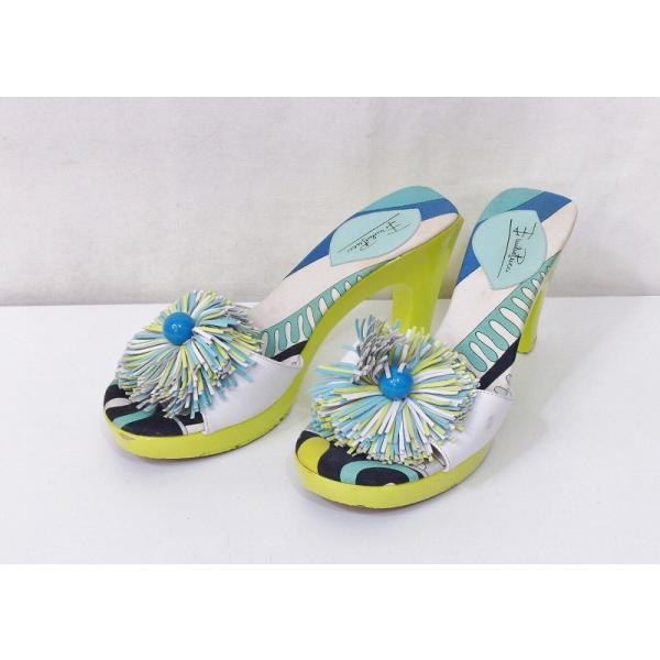 EMILIO PUCCI エミリオ プッチ ウッド サンダル ミュール 38 EMILIO PUCCI エミリオ プッチ ウッド サンダル ミュール 38