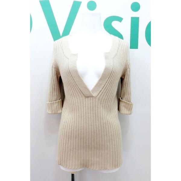 COACH コーチ カシミヤ混 ニット セーター COACH コーチ カシミヤ混 5分袖 リブニット・セータ レディース S