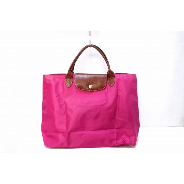 LONGCHAMP（ロンシャン） ナイロン×レザー トートバッグ ピンク