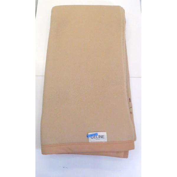 CELINE ウール毛布 140cm×200cm ベージュ CELINE（セリーヌ） 西川産業 ウール100％ 140*200cm クリーニング済み