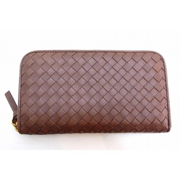 ボッテガヴェネタ　長財布　イントレチャート　114076 ダークブラウン BOTTEGA VENETA（ボッテガ・ヴェネタ） ボッテガ ヴェネタ イントレ