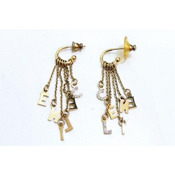 CELINE（セリーヌ） 【希少】 ロゴ ラインストーン チェーン スイング