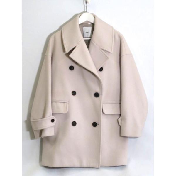 ebure エブール ビーバー メルトンウール Pコート ダブル ・38