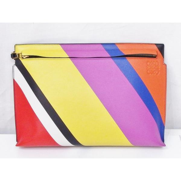 LOEWE（ロエベ） レザー クラッチバッグ Tポーチスタンプ 117.99.k05