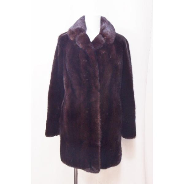 毛皮 ハーフコート ファー *ミンク系 11 ダークブラウン 中古 : Vision