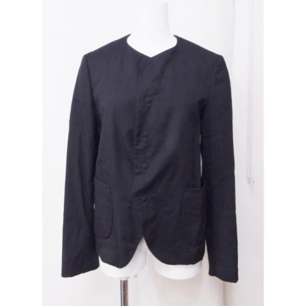 BLACK COMME des GARCONS ブラックコムデギャルソン ウール ノーカラー  