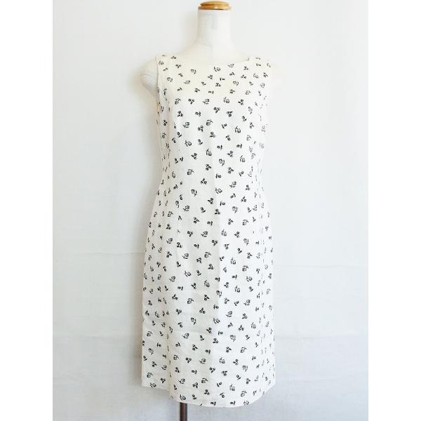 TALBOTS Talbots タルボット リネンライク バラ柄 ノースリーブ