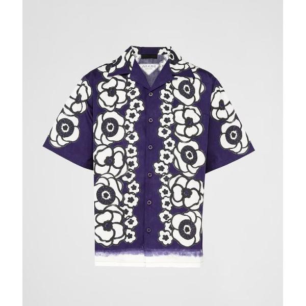 PRADA（プラダ） 【23SS】半袖 プリントコットン シャツ メンズ XL