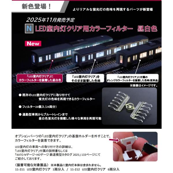 [Release date: December 31, 2025]メーカー：KATO型番　　：28-297 商品名　：(N)LED室内灯クリア用カラーフィルター 昼白色標準価格：基本￥3,960-(税込み）