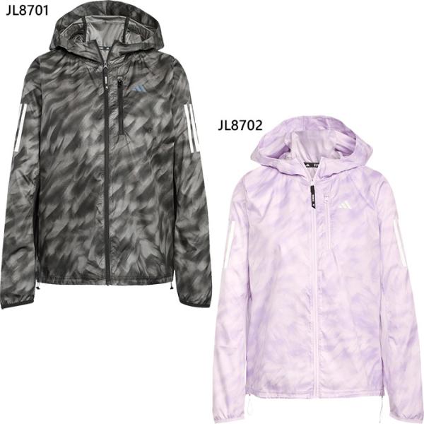 アディダス レディース オウン ザ ラン総柄プリントジャケット ジョギング マラソン ランニングウェア トップス 上着 アウター KRI50