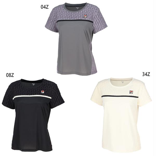 フィラ レディース ゲームシャツ テニス バドミントンウェア トップス 半袖 ホワイト 白 ブラック 黒 グレー 灰色 送料無料 FILA EL0250 FILA（フィラ） レディース ゲームシャツ テニス バドミントンウェア